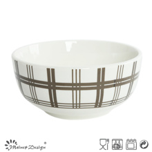 5.5 Inch White Porcelain with Decal Rice Bowl